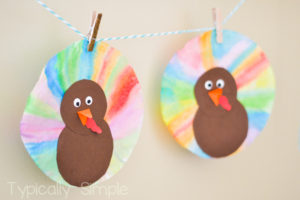 Watercolor turkey craft